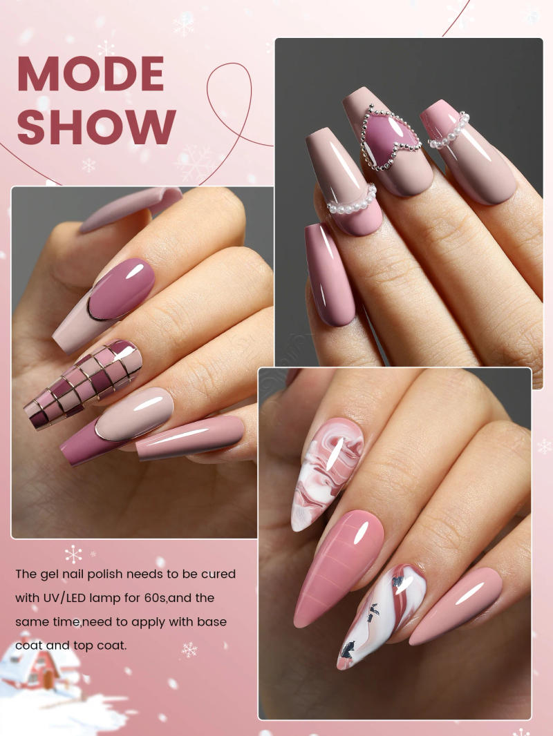 Description Picture 6 of itemYOKEFELLOW 10ML Grey Pink Gel Nail Polish Morandi Color Semi Permanent Soak Off Nail Art For Manicure Gel Varnish Autumn Winter