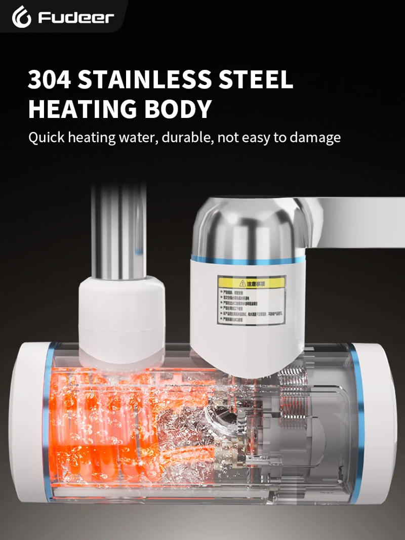 Description Picture 3 of itemFudeer Electric Water Heater 3000W 220V Kitchen Faucet Tankless Instant Heating Water Tap Flowing Heated Mixer Digital Display