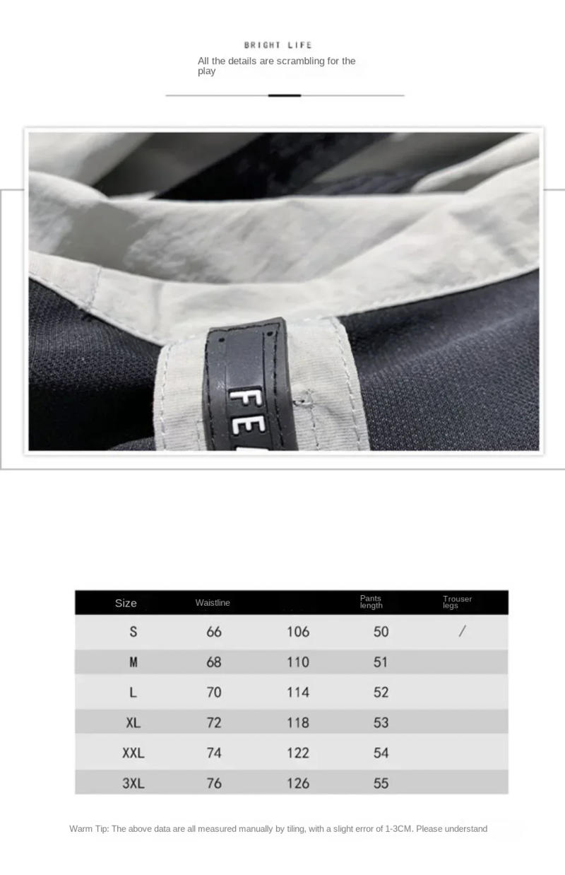 Description Picture 2 of item2024 Summer Japanese Trendy Brand Casual Shorts Quick-Drying Men's Two-Side Breasted Loose Color Matching Sports Shorts