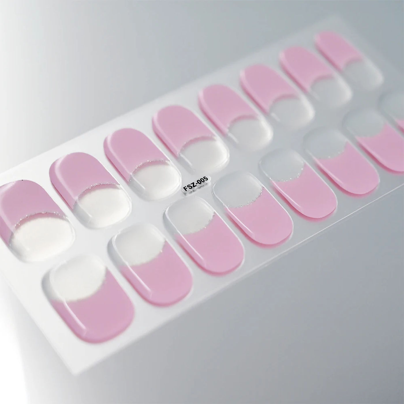 Description Picture 6 of item16TIPS French Nail Tips UV Semi Cured Nail Art Strips Red Adhesive Full Wrap Gel Waterproof Nail Wrap Super Easy Decal Tips