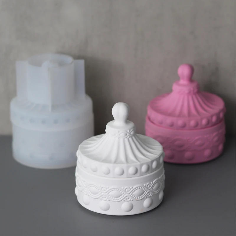 Description Picture 4 of itemGem Pattern Storage Box Silicone Mold DIY Handmade Plaster Epoxy Resin Concrete Candle Jar Casting Molds Home Decor Supplies