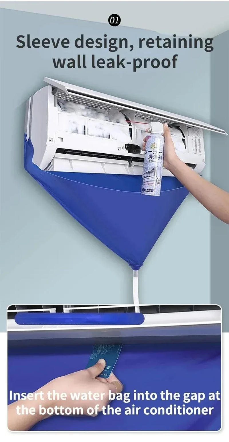 Description Picture 3 of itemAir Conditioner Cleaning Cover Kit,Water-Proof Dirtproof Cleaning Bag for Household Wall-Mounted Air Conditioner Cleaning Tools