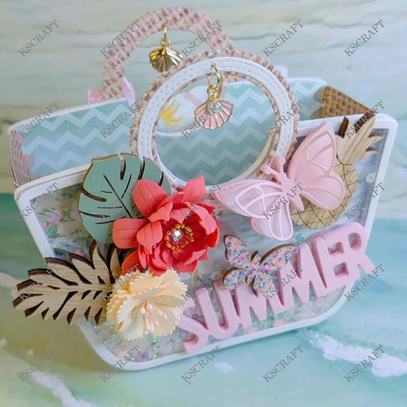Description Picture 2 of itemKSCRAFT 3D Beach Bag Metal Cutting Dies Stencils for DIY Scrapbooking Decorative Embossing DIY Paper Cards