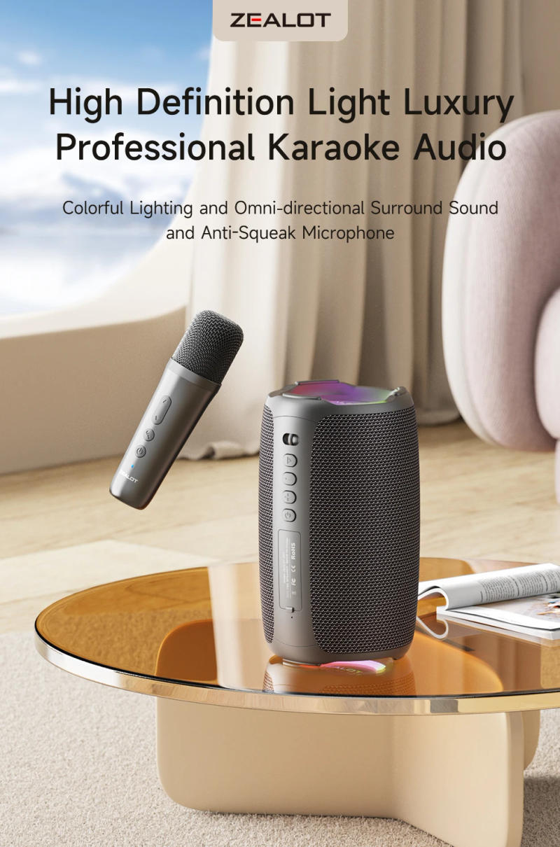 Description Picture 3 of itemZEALOT-S61M Karaoke Machine Portable Bluetooth 5.3 Speaker System with 1-2 Wireless Microphones Home Family Singing Gifts