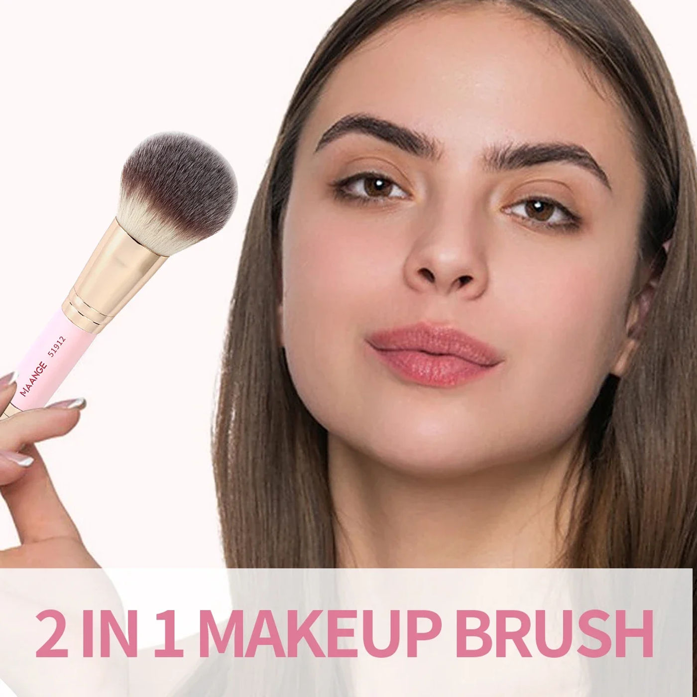 Description Picture 3 of item2PCS Foundation Makeup Brush Double-ended Flat/Angle Top Contour Brush for Beauty Blending Liquid Powder Concealer Cream