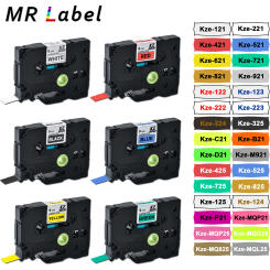 1pcs 9mmx8m Compatible TZe-221 TZ221 tze-325 tze121 tz-621 Labeling Laminated Tape FOR PT-H110 PT-210D Label Maker