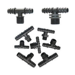 2-way Pe Hose Barb Connect 1/2 3/4" Thread 16/20/25mm Hose Water Splitter For Garden Irrigation