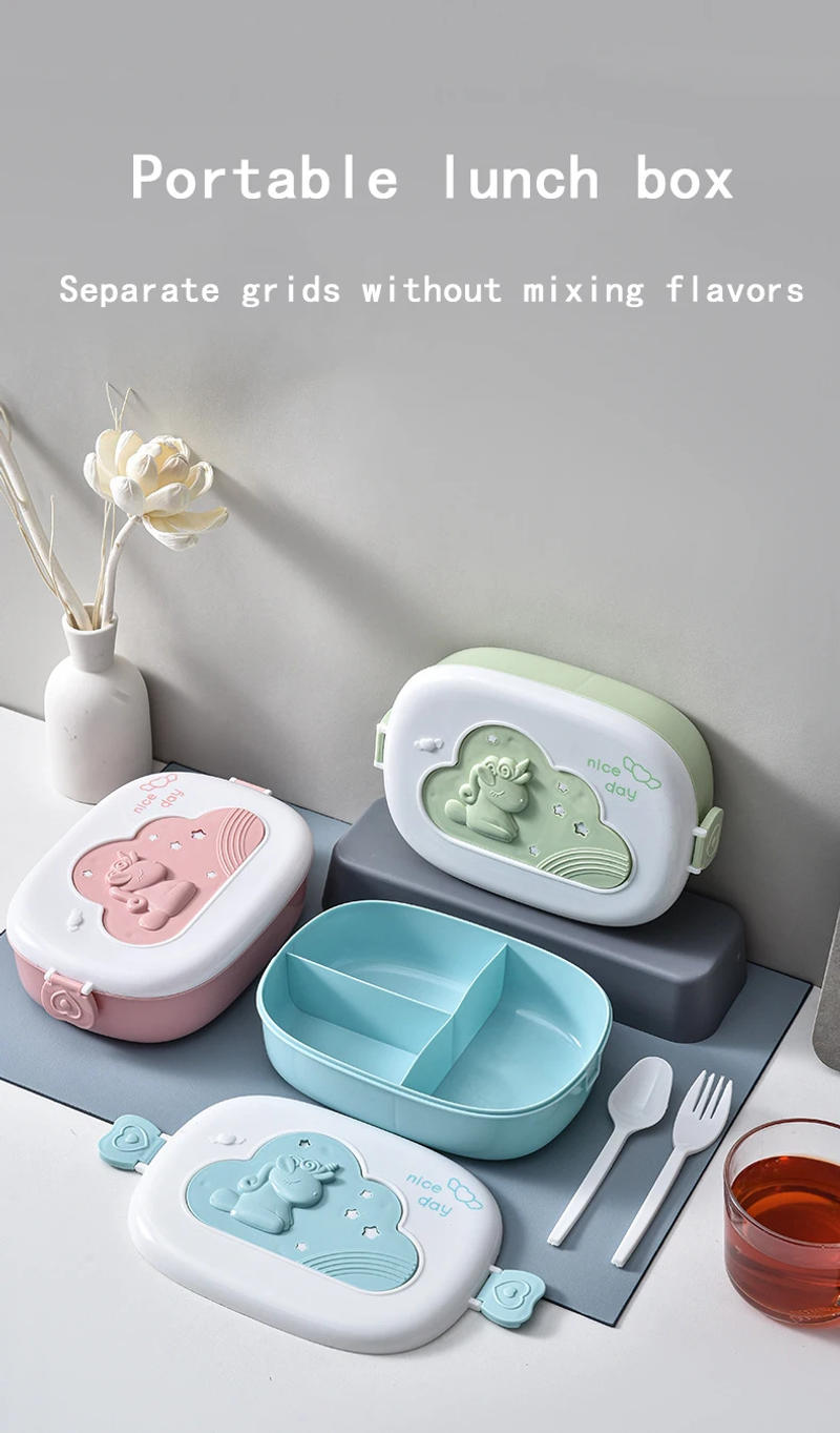 Description Picture 2 of itemUnicorn Lunch Box With Compartments Leakproof Portable Food Storage Container For Kids Girls School Tuppers Food Toppers