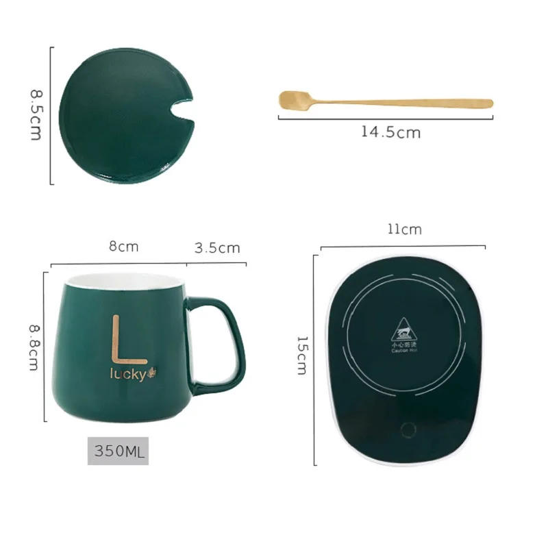Description Picture 3 of item400ml Smart Ceramic Cup Coaster Warmer Thermostatic Coffee Heating Electric Mug Set Milk Tea Heating Water Coffeeware Teaware
