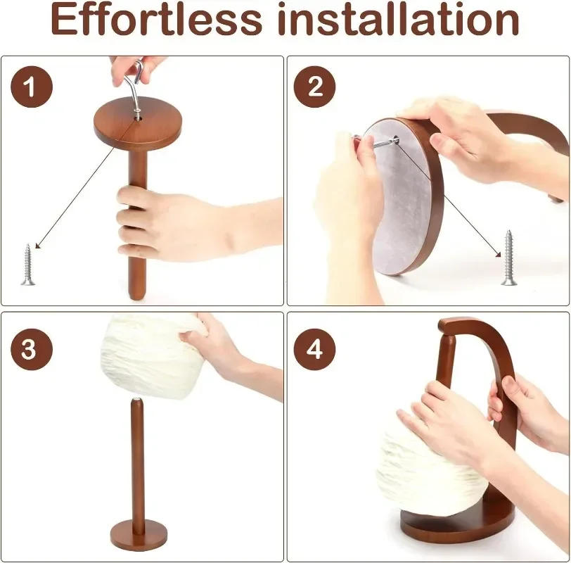 Description Picture 5 of itemWooden Yarn Holder Spinning Knitting Tools Crochet Yarn Holder Rotating Magnetic Thread Spool Wool Ball Winder Rotation Spinner