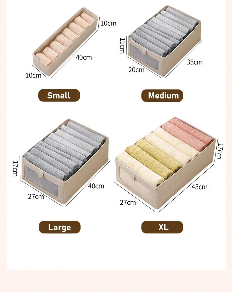 Description Picture 4 of itemVisible Window  Foldable Clothes Storage Box Closet Organizer for Underwear Toys organizer Home Organizers of Cabinets Drawer