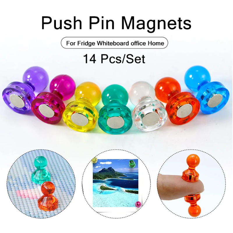 Description Picture 5 of item14 Pcs/Set Strong Neodymium Noticeboard Skittle Men Pin Magnets Fridge DIY Whiteboard Uses in Office Advertising Education