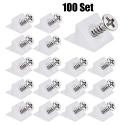 100x Repair Fixing Drawer Chest Bottom Sagging Support Mending Wedge Screw Home Hardware Bracket 15*13*9mm Bevel Plate Support