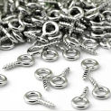 Retail 100PCS Small Tiny Mini Eye Pins Eyelet Connector Screw Loops for Pendants of 8MM x 4 MM Metal Eyepins Hooks Eyelets Screw