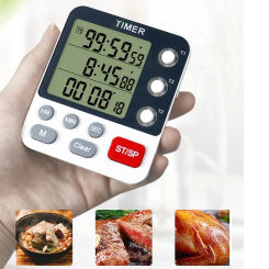 Kitchen Timer Digital Kitchen Timers Cooking Timer 3 Channels Count UP＆ Down Timer w/ Loud Alarm Classroom Bathroom Use