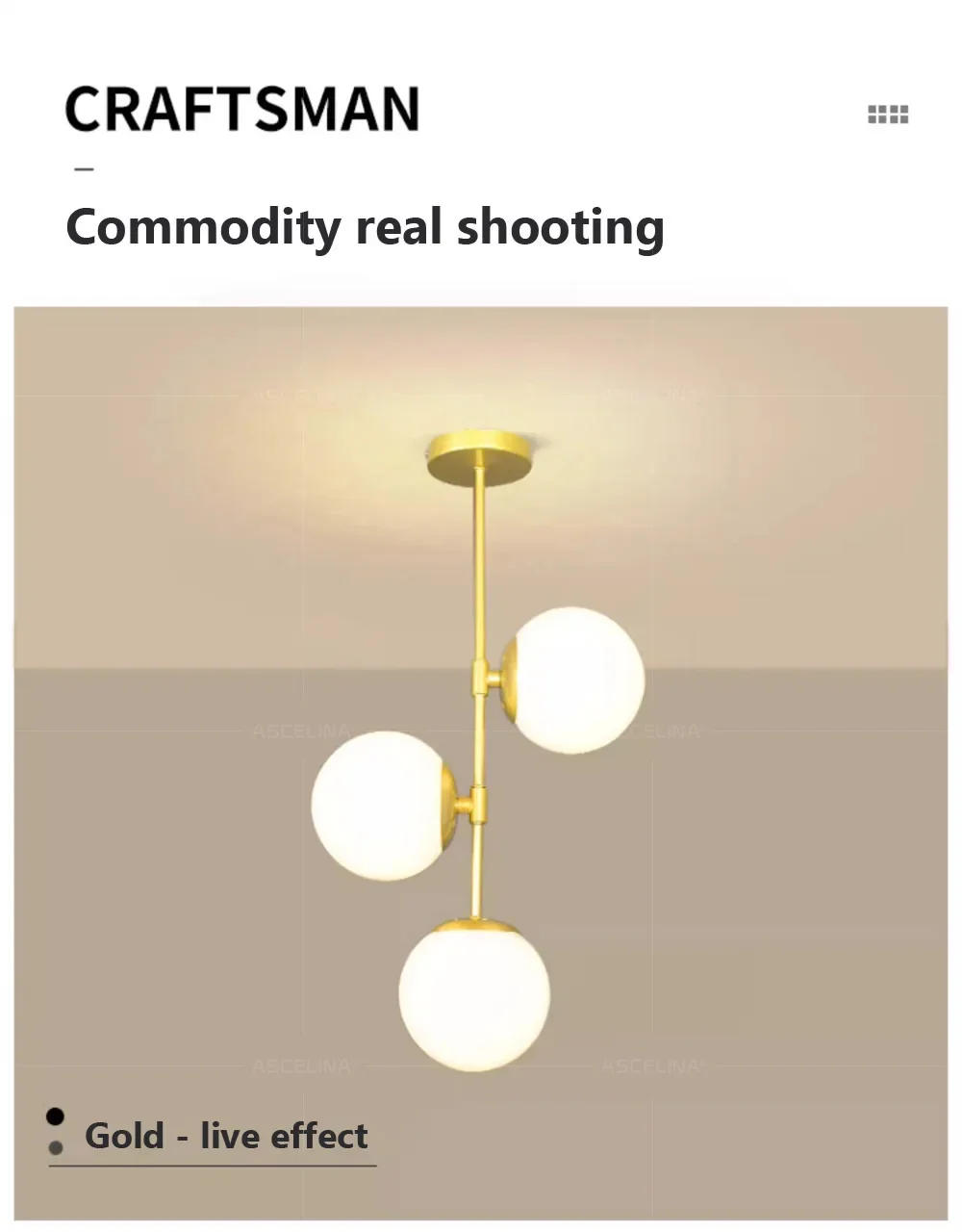 Description Picture 5 of itemNordic Multi Head Glass Ceiling Light For Cloakroom Balcony Corridor Aisle Light Entryway Light Living Room Home Decor Luminaire