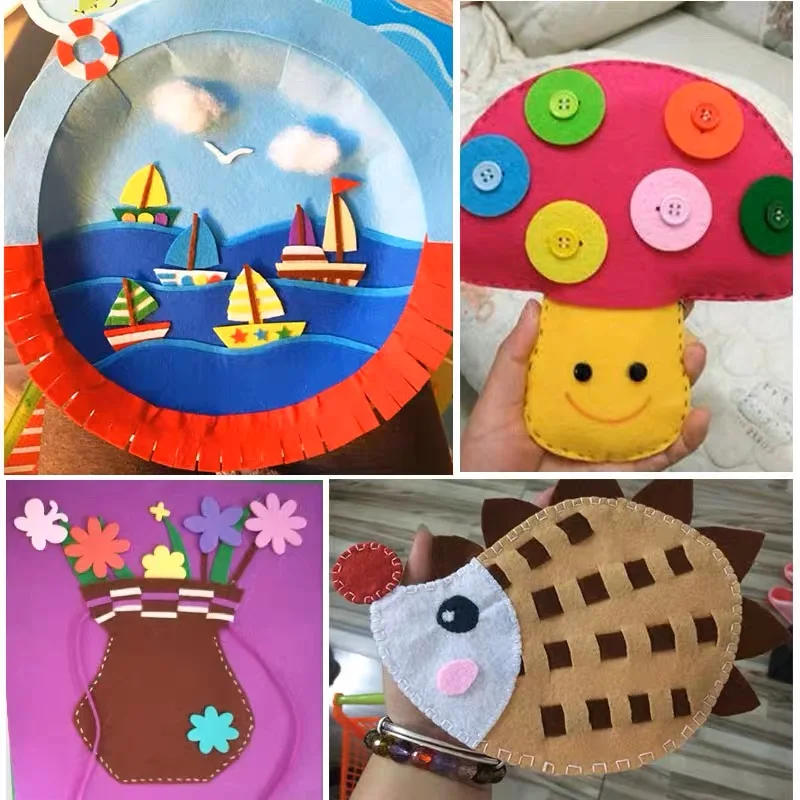 Description Picture 3 of item20/40pcs 1mm Mixed Color Non-Woven Felt Square Children's Cutting Art DIY Handmade Cloth 10/15cm For Tailoring Decorative Craft