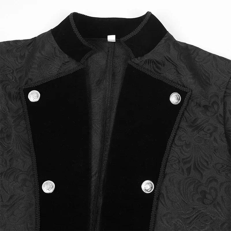 Description Picture 6 of itemMedieval Men Gothic Trench Coat Victorian Uniform Halloween Costume Steampunk Renaissance Jacket Double-breasted Clothing