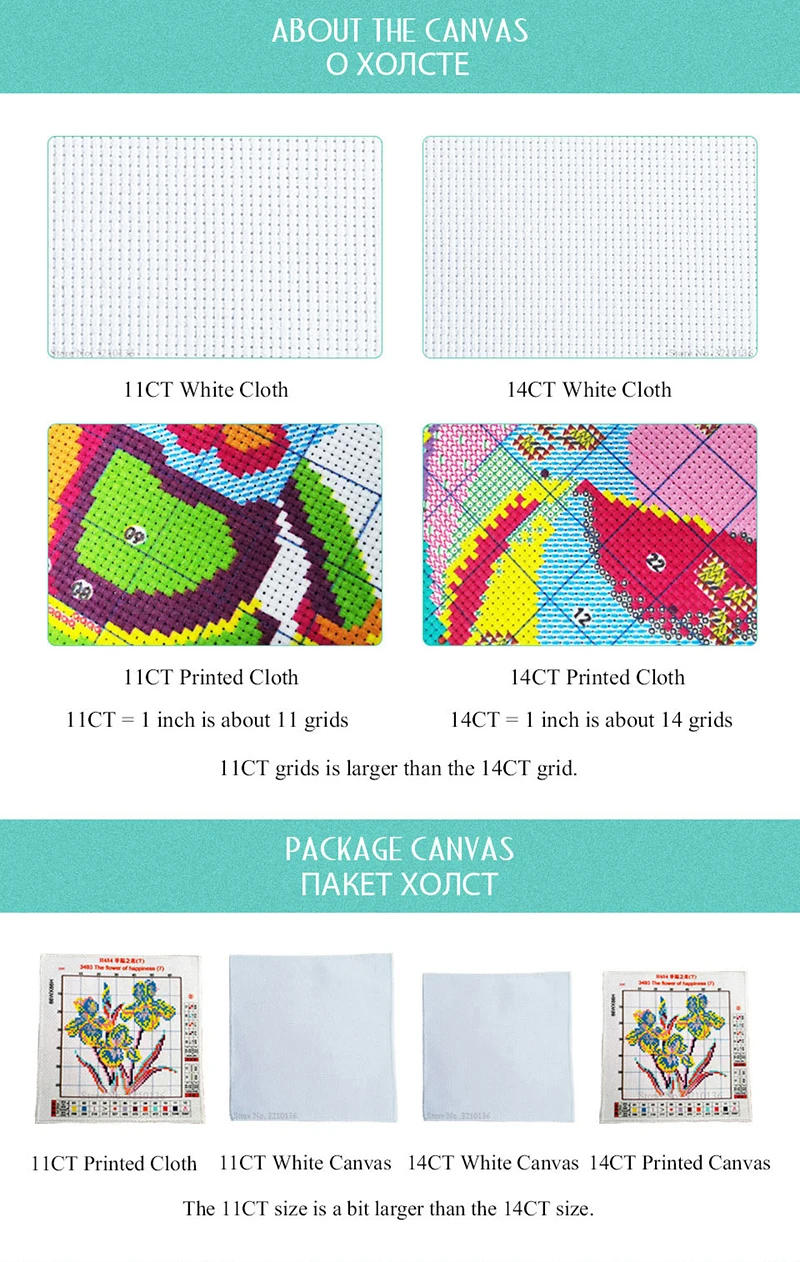 Description Picture 6 of itemJoy Sunday Elegant Coffee Cup Stamped Cross Stitch Kit 16CT 14CT Aida Cloth DIY Home Deco Sewing Handmade Needle Embroidery Set