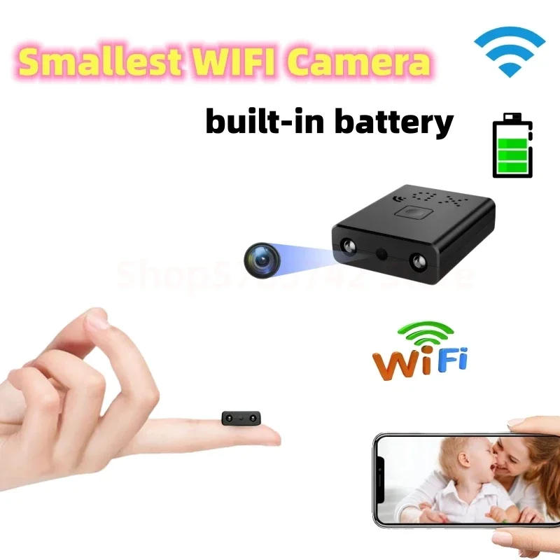 Description Picture 2 of item1080P HD Smallest Mini Camera WIFI Built-in Battery IP Remote Monitoring Camcorder IR Night Vision Body Cam Invisible Espia Cam