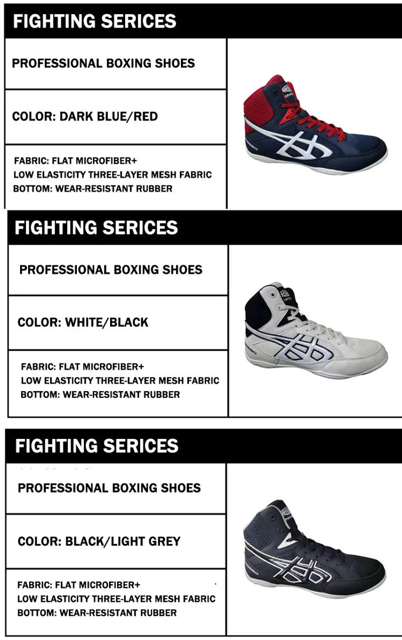 Description Picture 4 of itemTaoBo Size 36-46 High Top Training Men's Wrestling Shoes Fighting Fighting Sanda Weightlifting Deep Squat Shoes Women Gymfitness