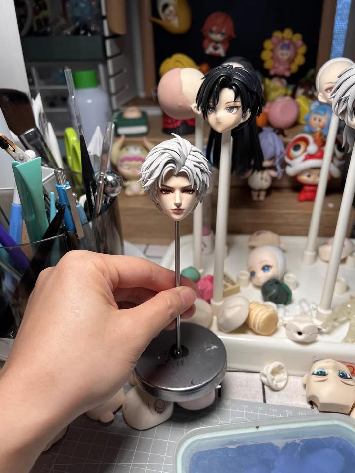 Description Picture 6 of itemUltra Light Clay Doll Correct Proportion Man Face Silicone Mold DIY Polymer Clay Animation Character Face Contours Making Tool