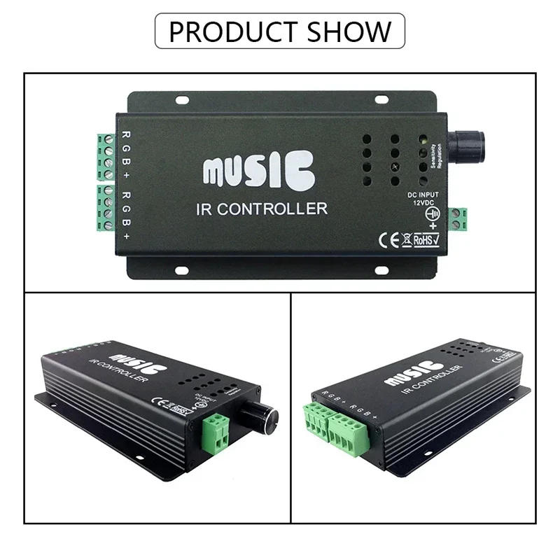 Description Picture 3 of itemLED Music Controller Kits With 24-Key IR Remote Control KTV Audio Voice Activated Dimmer for RGB 5050 2835 Color LED Strip Light