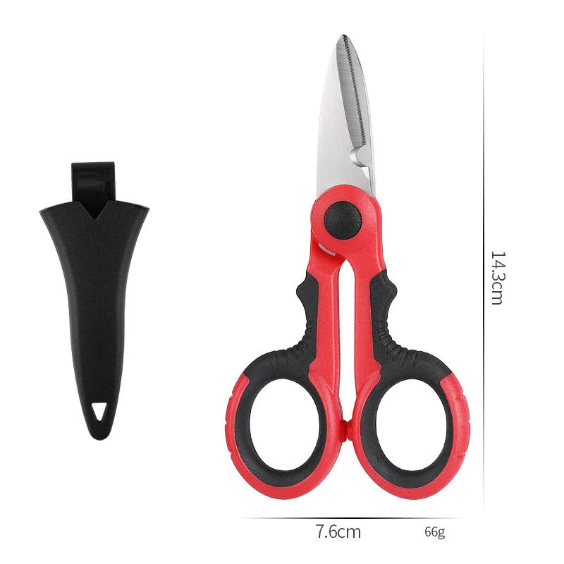 Description Picture 6 of itemHigh Carbon Steel Scissors Household Shears Tools Electrician Scissors Stripping Wire Cut Tools For Fabrics, Paper And Cable