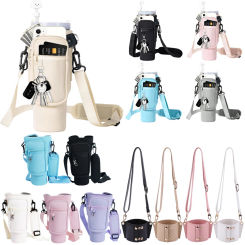 Water Bottle Carrier Bag Adjustable Shoulder Strap Water Bottle Holder Water Bottle Sling Bag for Stanley 40oz Cup Accessories