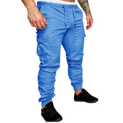 Men Casual Pants Classic Simple Solid Color Washed Cropped Pants Summer Fashion All-match Skinny Elastic Waist Cropped Pants