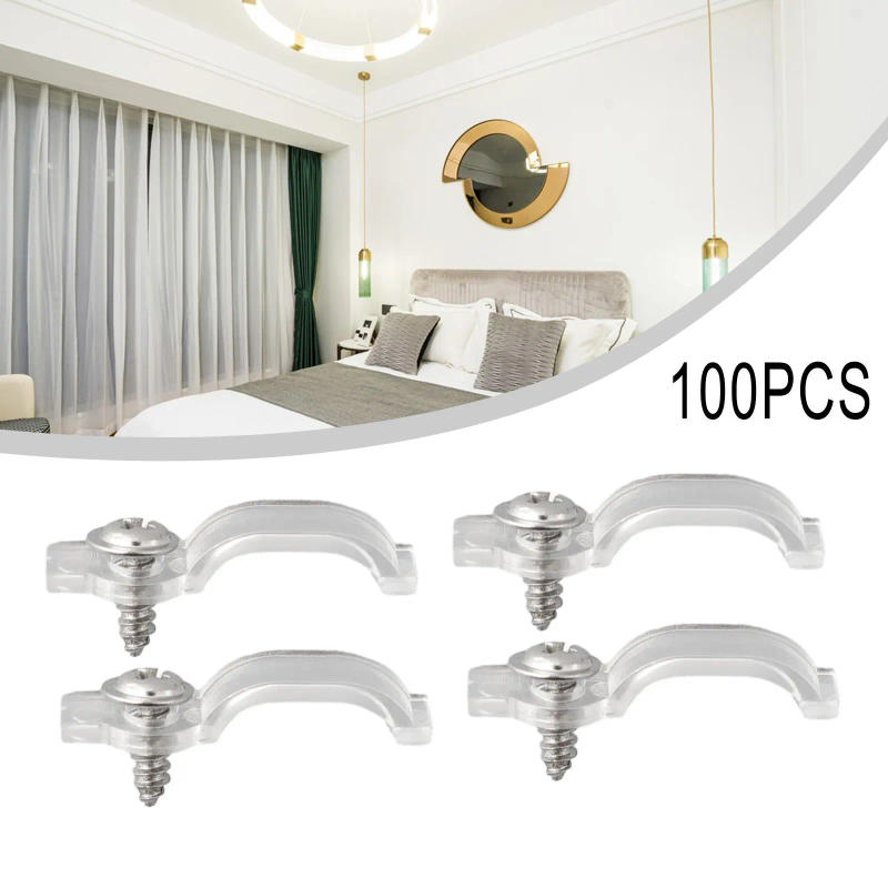 Description Picture 2 of item50/100 Mounting Brackets Clip  -Side Fixing Clips For 5050 LED Strip Light Bar Woodworking Accessories Wood Carpentry Tools