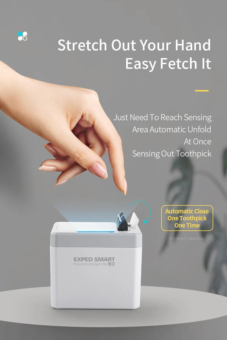 Description Picture 5 of itemElectric Toothpick Holder Infrared Sensor Automatic Smart Toothpick Dispenser Tooth Stick Storage Box Kitchen Table Supplies