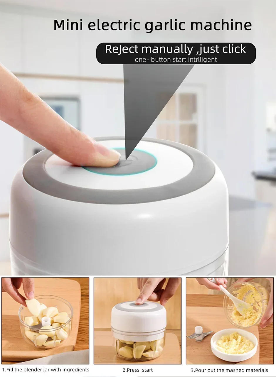 Description Picture 3 of itemElectric multi-function food processor - ginger and garlic chopper, meat grinder, practical tool for home kitchen