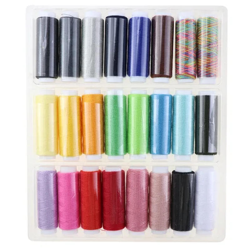 Description Picture 3 of item100% Polyester Yarn Sewing Thread Roll Machine Hand Embroidery 150 Meter Each Spool Durable For Home Sewing Kit