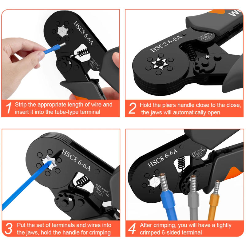 Description Picture 3 of itemFerrule Crimper Tool,Ratchet Crimping Tool Kit-Wire Stripper & Crimper Plier ,or Plier Set with Connectors