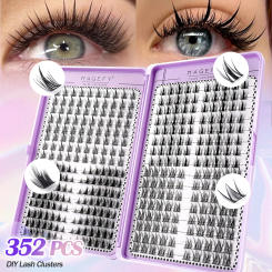 MAGEFY New 352/940 Cluster Lashes Fluffy Thick Eyelash Extension 4 Styles Cat Eye Lashes Capacity Eyelash Book DIY Lashes Beauty