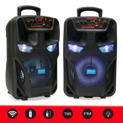1500mAh Bluetooth Speaker Sound Box Wireless Portable Speaker with Remote Control & Microphone for Outdoor Home Party Travel