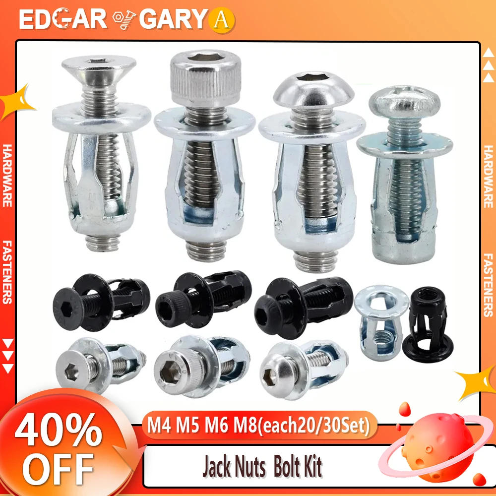 Description Picture 2 of item20/30Set Petal Shape Jack Nuts Screw Bolt Kit Rivet Nuts Expansion Metal Rivetnut Panel License Plate Clamp Lock Nut M4 M5 M6 M8