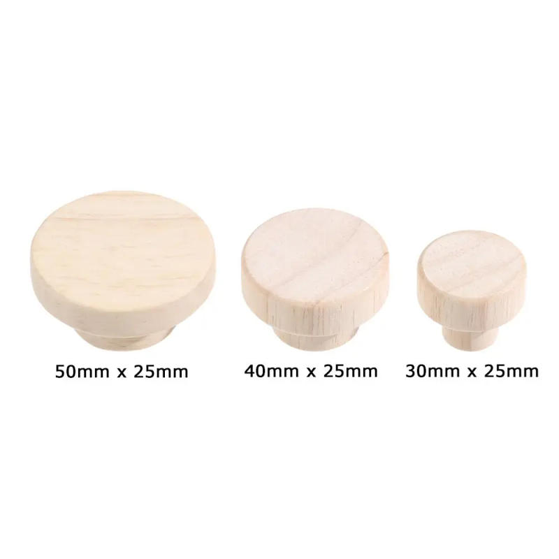 Description Picture 2 of item4pcs/set Wooden Knob with Screws Round Pulls Handles for Cabinet Cupboard Cabinet Door Drawer Handles
