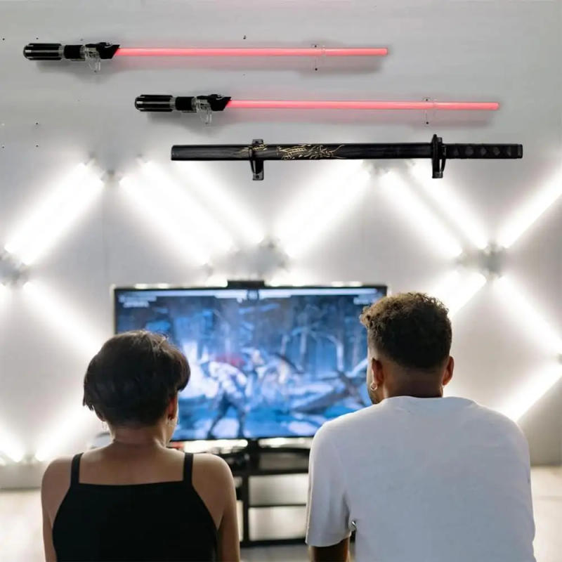 Description Picture 2 of itemLightsaber Stand Wall Display Acrylic SwordsWall Mount Display Holder TransparentSwords Wall Rack Stand Holder for Toy Guns