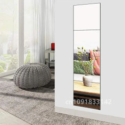 4PCs 3D Self-adhesive Mirror Stickers Flexible Thicken DIY Art Mirrors Acrylic Wall Decorations for Door Wardrobe Bathroom Home