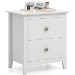Nightstand,Modern 2 Drawers Night Stand with Handles, Sofa Side Table with Sturdy Legs for Small Spaces, College Dorm,Kids’ Room