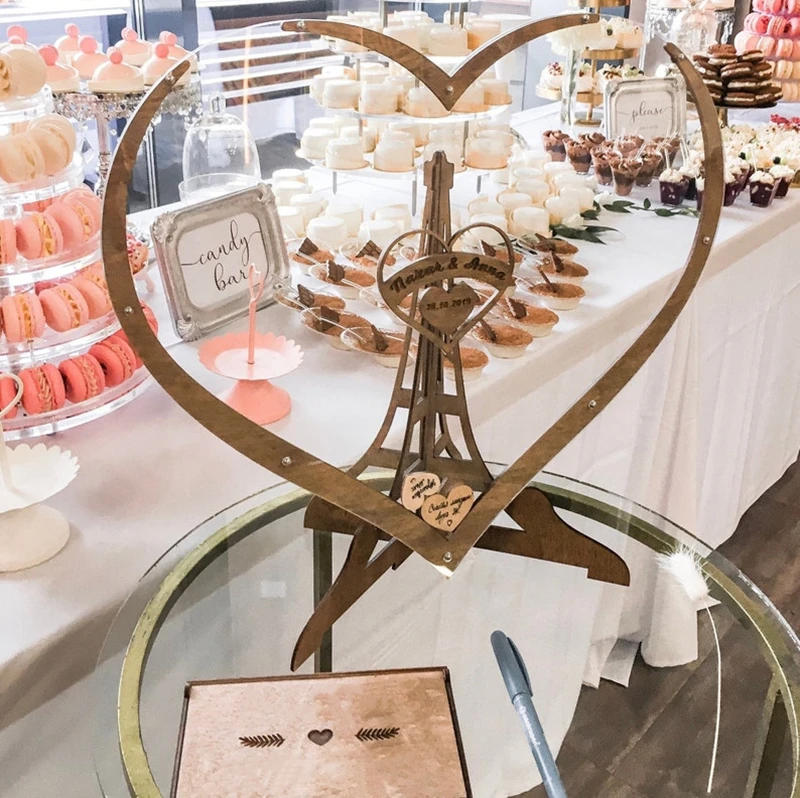 Description Picture 3 of item60/80pcs Wooden Love Signature Guest Book Wedding Birthday Party Props Desktop Decoration Big Tree Photo Frame Diy Ornaments