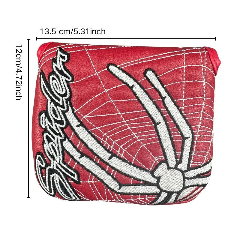 Description Picture 3 of item1pc Spider Embroidered Golf Putter Cover Waterproof And Wear-resistant Club Cover, Durable PU Leather With Magnet Closure