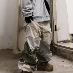 High Street Functional Sports Trousers Hip Hop Skateboarding Pants Fashion Trend Loose Straight Drawstring Lantern Ankle Banded