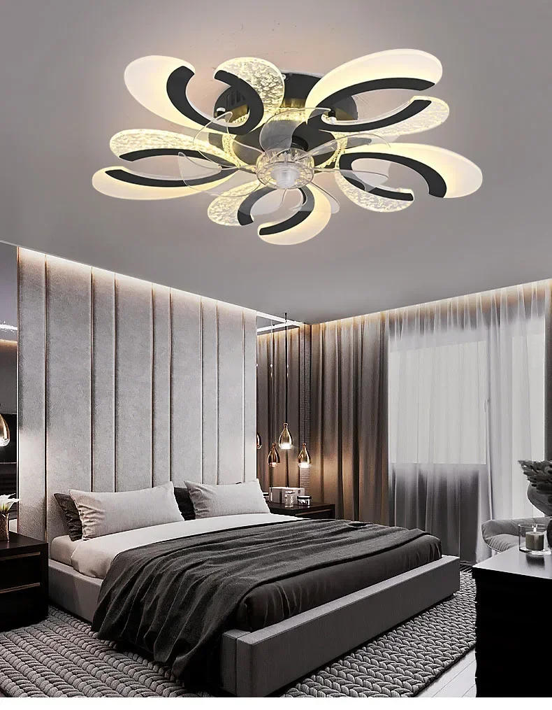 Description Picture 6 of itemModern minimalist ceiling fan light LED light intelligent remote control bedroom silent fan light ventilation ceiling fan 220V