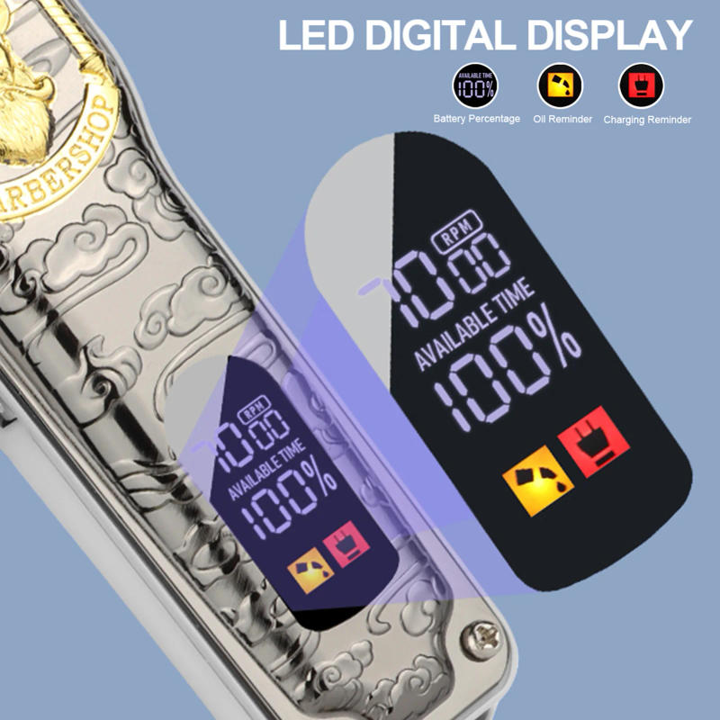 Description Picture 4 of itemHIENA Vintage Relief Hair Clipper Set 2pcs Professional Men's Beard Hair Trimmer Portable Cordless Electric Hair Cutting Machine