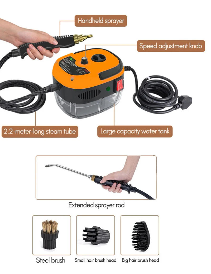Description Picture 2 of itemMultifunctional Steam Cleaner Portable Handheld 110V/220V High Temperature Steam Cleaning For Air Conditioner Kitchen Hood Car