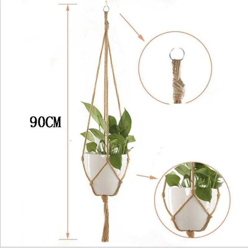 Description Picture 2 of itemHanging Plant Handmade Macrame Plant Hanger Flower Pot Planter Hanger Wall Decor Courtyard Garden Hanging Planter Hanging Basket