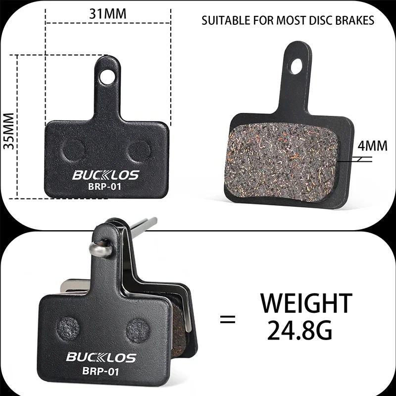 Description Picture 5 of itemBUCKLOS Bike Brake Pads Bicycle MTB Hydraulic Disc Pads For SHIMANO MT200 Mountain Road Bike Disk Brake Pads fit B01S Brake Part